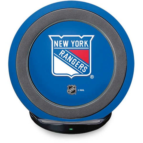 NHL New York Rangers Solid Background Fast Charge Wireless Charging Stand Skin